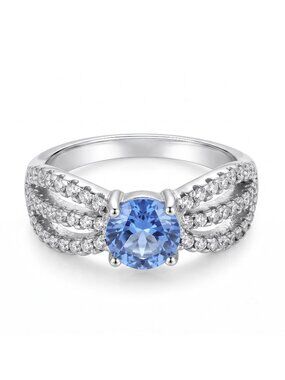 Blue Topaz Bow Ring, 925 Sterling Silver  Charmed Aroma